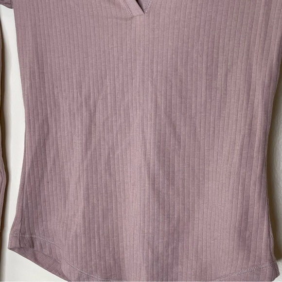 New Free People Tan Ribbed Knit Lounge Top US S - Picture 4 of 7